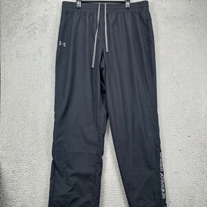 Under Armour Heat Gear Pants Track Mens 2XL Black‎ Lightweight Loose Drawstring